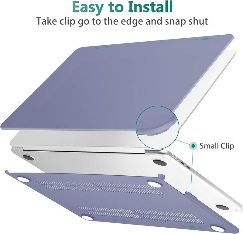 May Chen for M4 MacBook Air 13.6 inch Case 2025 2024 2023 2022 Release A3240 M3 A3113 M2 A2681, Plastic Hard Shell Case for MacBook Air 13.6" with Retina Display Fits Touch ID,Lavender Gray - Image 5